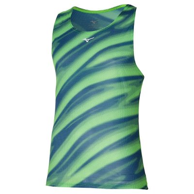 Camiseta sin Manga Mizuno Dryaeroflow Estampados Hombre Verdes Claro - Chile M187SYGFNW